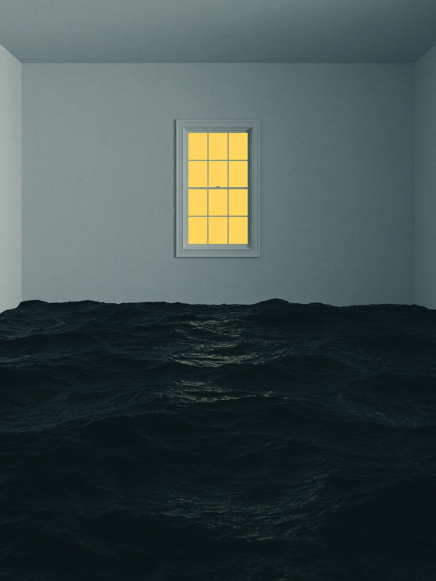 Flooded Room Surrealism Poster. poster detail