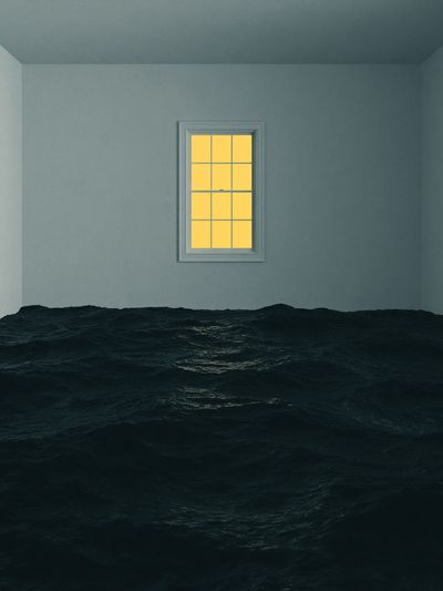 Flooded Room Surrealism Poster. poster