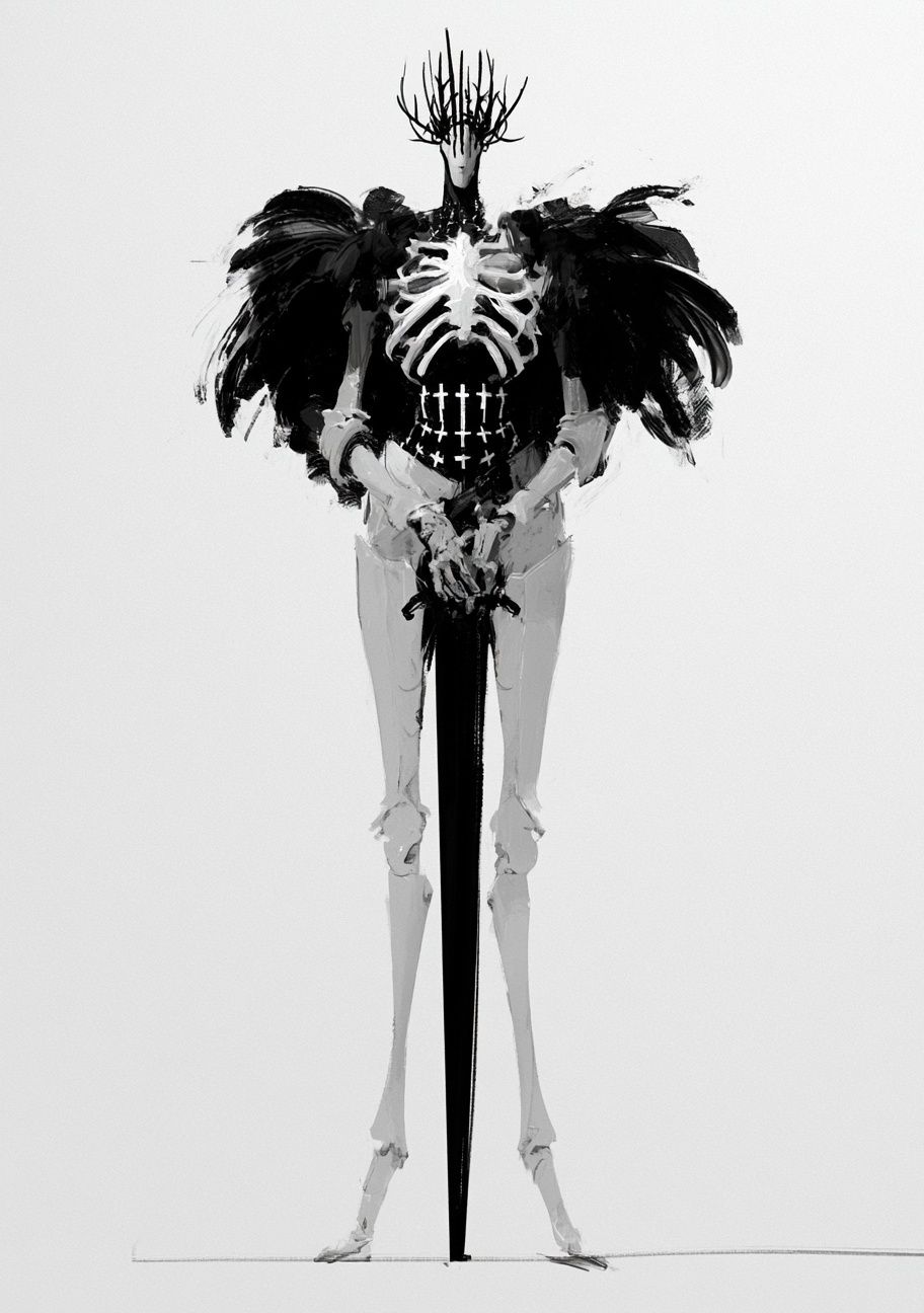 Monochrome Surreal Figure Print. poster detail