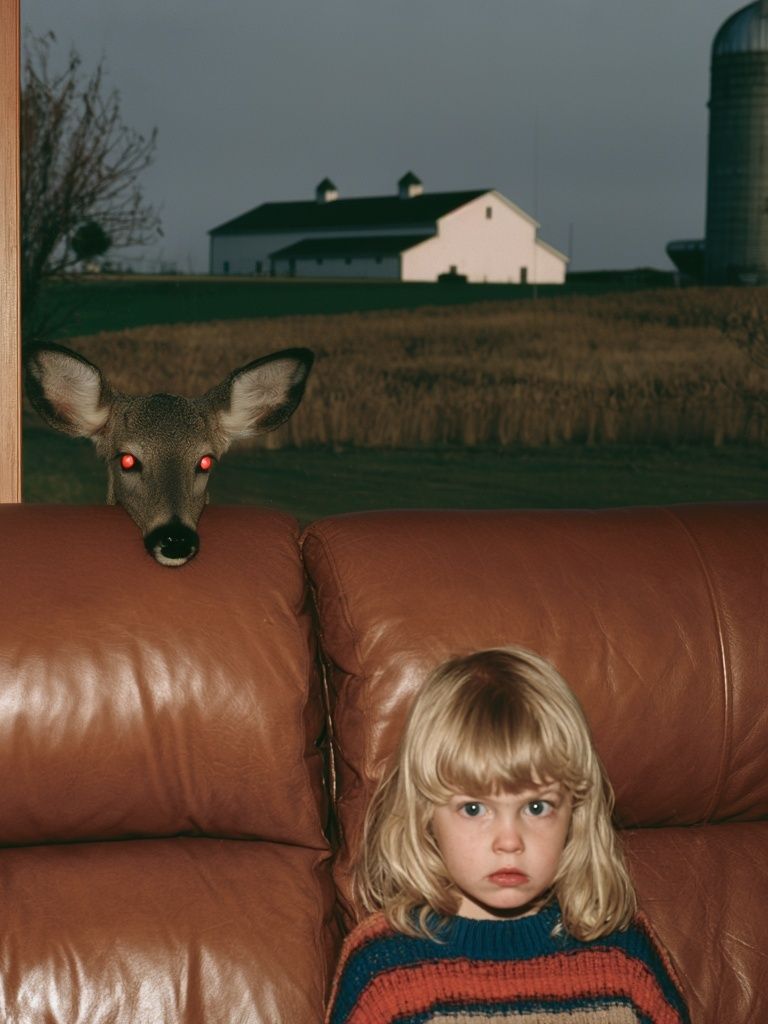 Surreal Deer Living Room Poster. poster — fine-art art