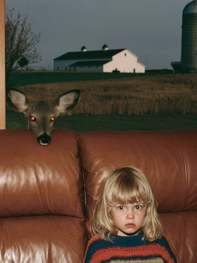 Surreal Deer Living Room Poster. poster