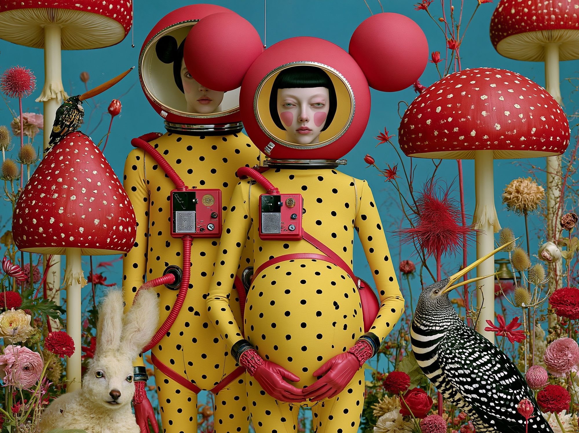 Surreal Mushroom Garden Poster. poster detail
