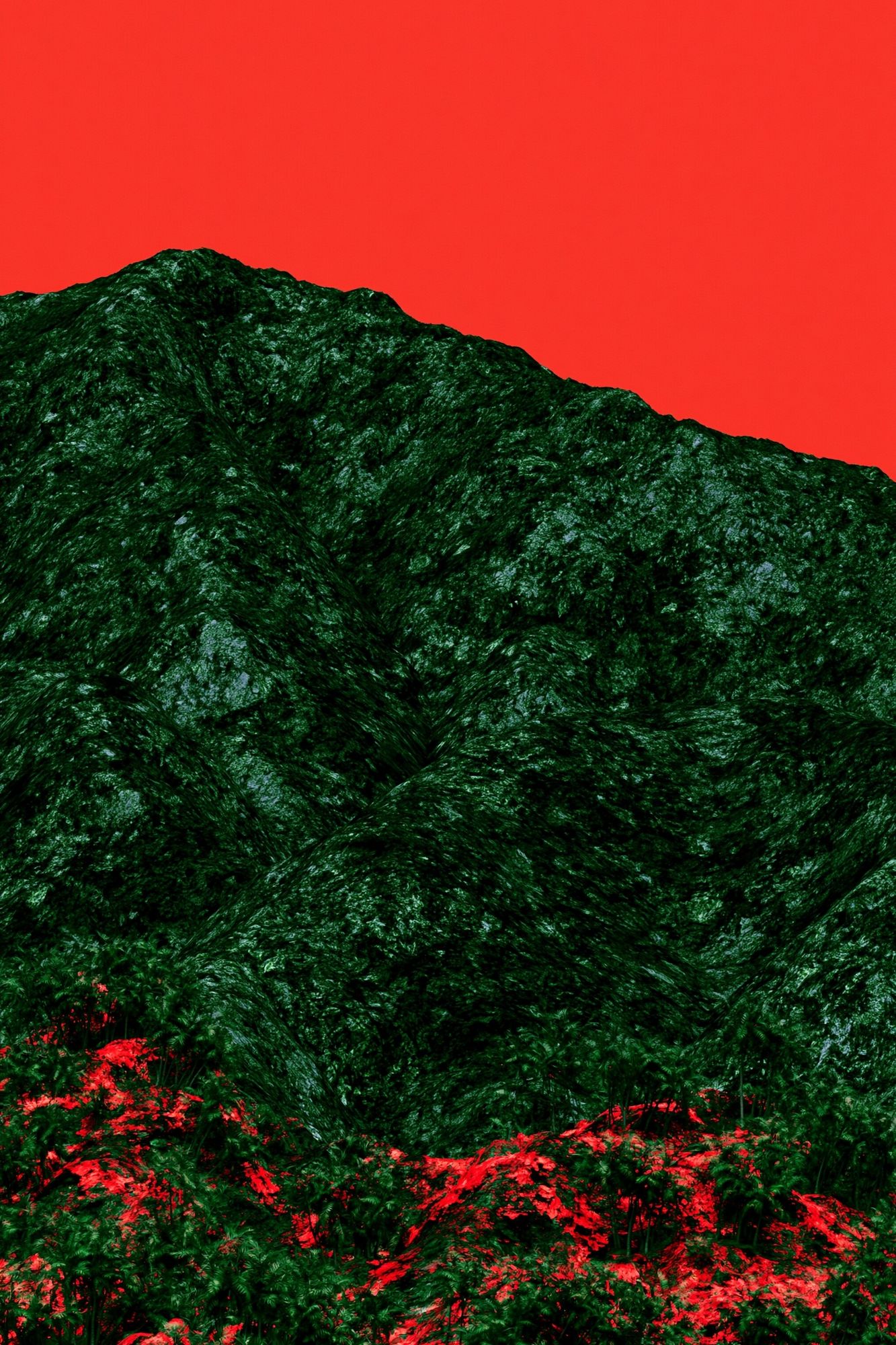 Surreal Red Sky Mountain Print. poster detail