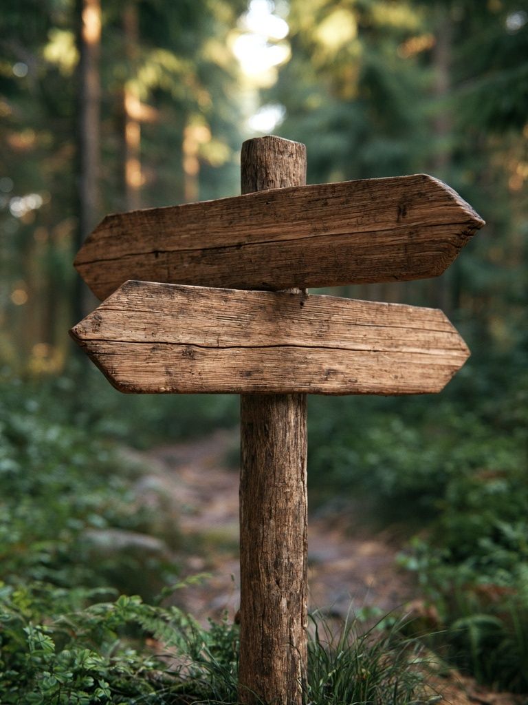 Forest Trail Sign Photography Poster. poster detail