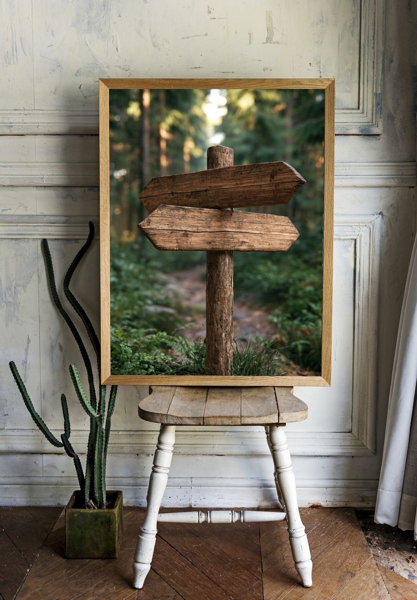 Forest Trail Sign Photography Poster. room preview