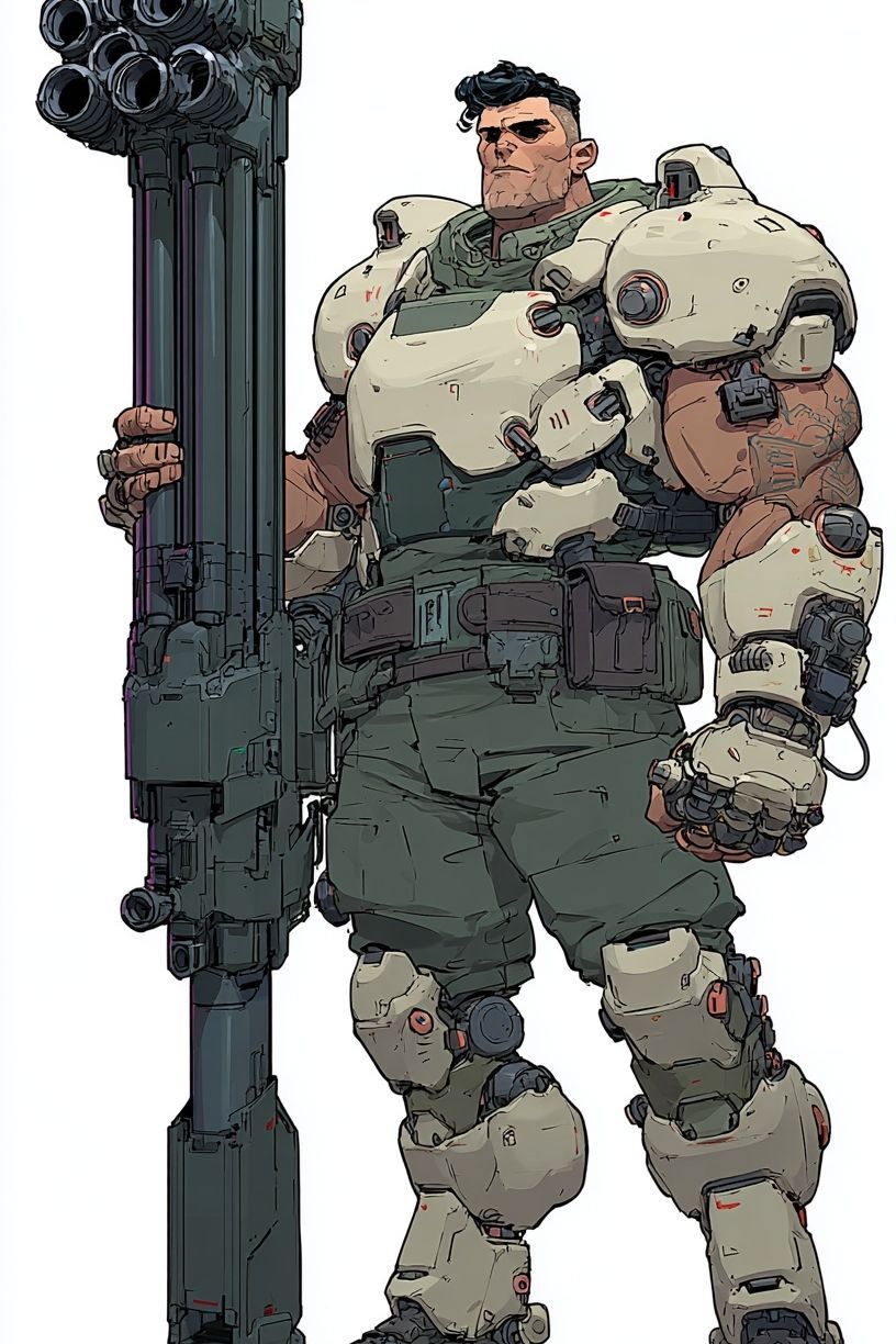 Futuristic Soldier — Digital Art Print. poster — illustration art