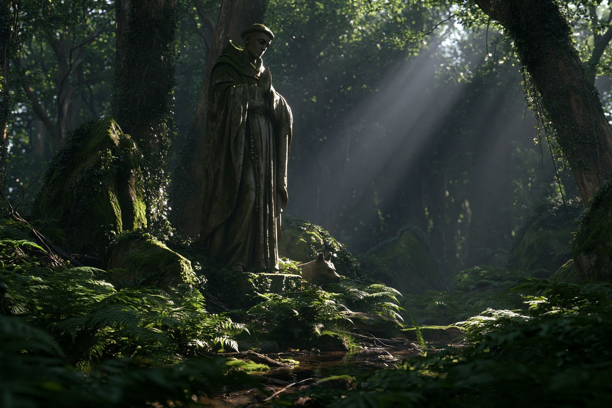 Forest Shrine — Fantasy Print. poster — fine-art art