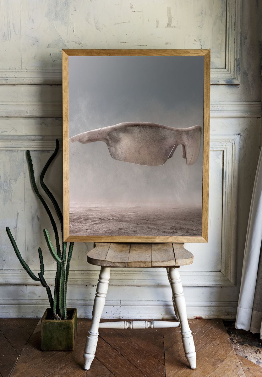 Surreal Floating Sunglasses Print. — room view 1