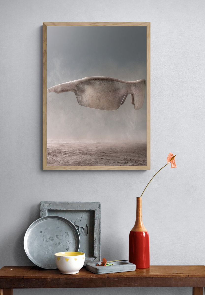 Surreal Floating Sunglasses Print. — room view 3