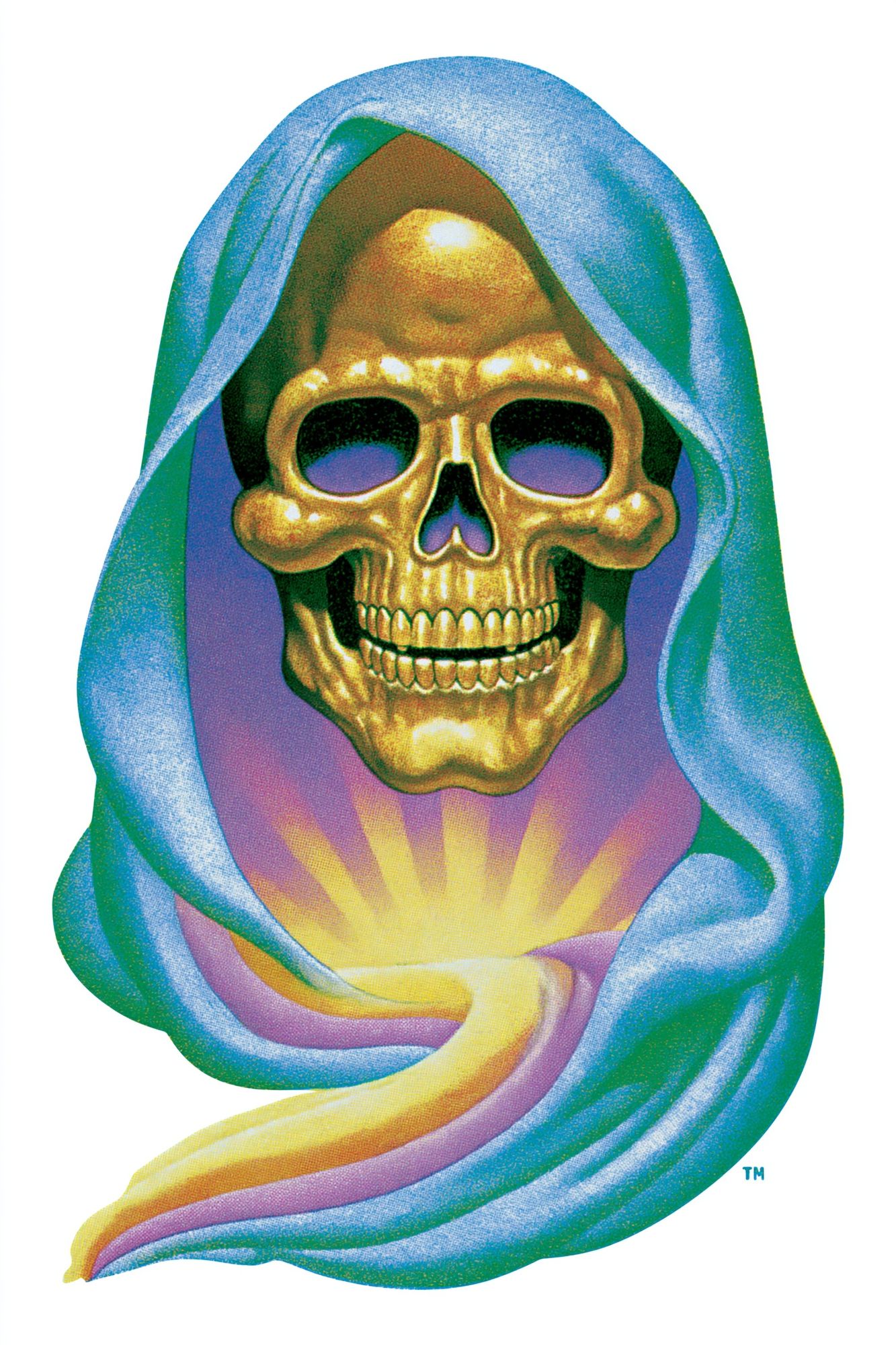 Golden Skull Surrealism Poster. poster detail