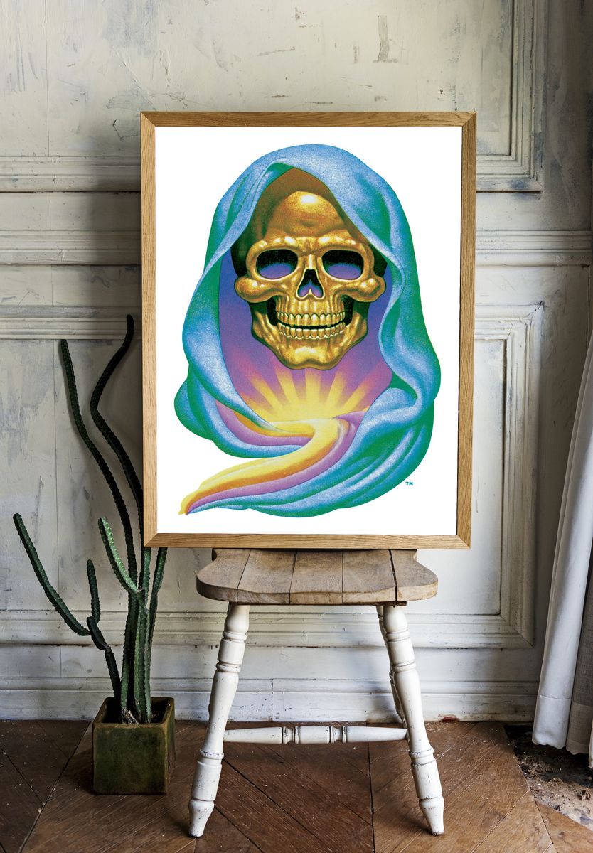 Golden Skull Surrealism Poster. — room view 1