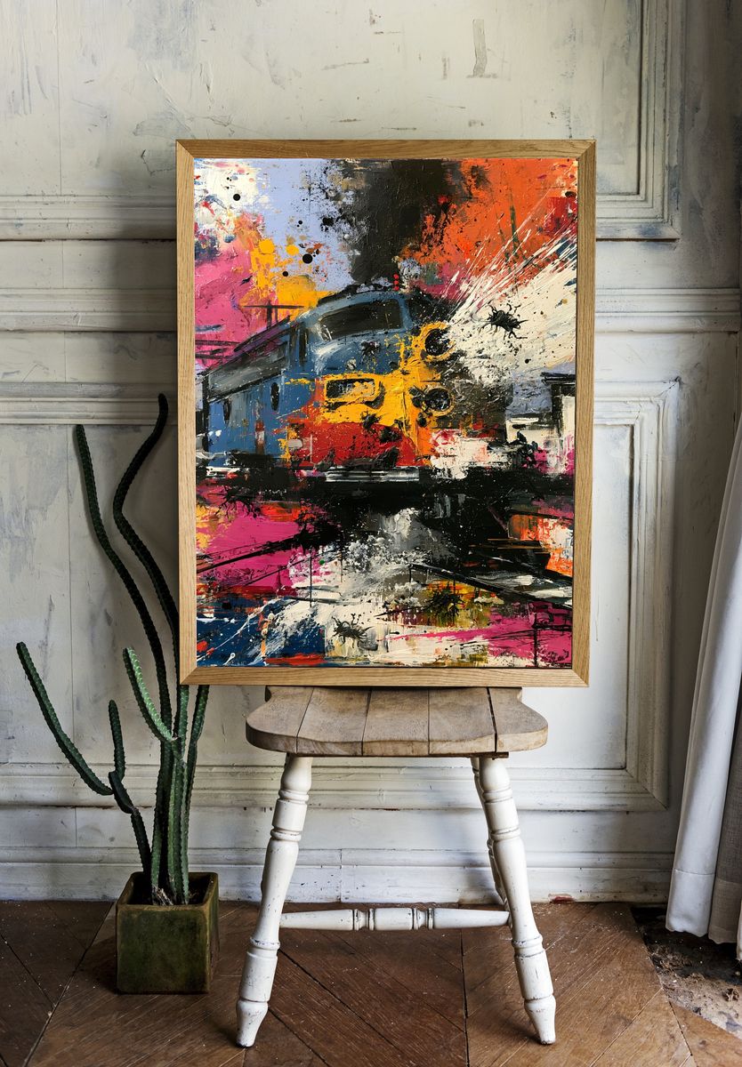 Abstract Train Station Fine-Art Poster. — room view 1