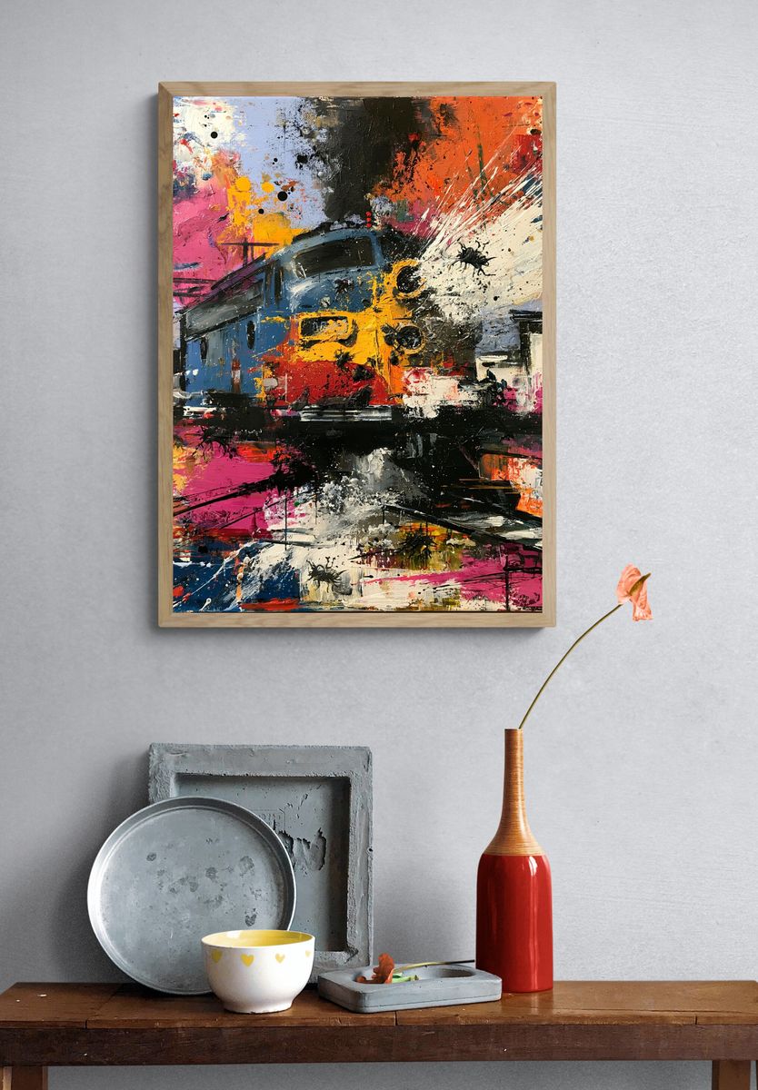 Abstract Train Station Fine-Art Poster. — room view 3