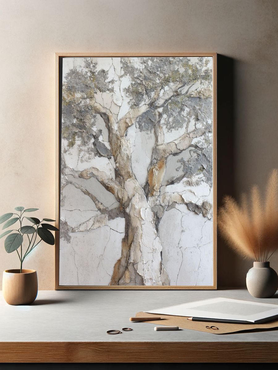 Textured Tree Art — Fine Art Print. — room view 2