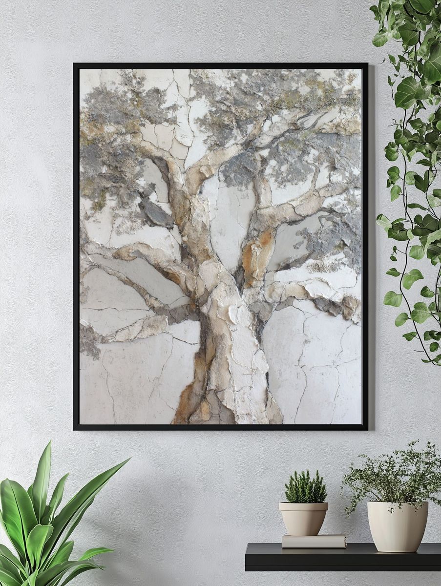 Textured Tree Art — Fine Art Print. — room view 4