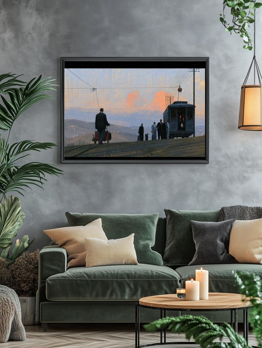 Tram at Dusk Fine-Art Poster. — room view 4
