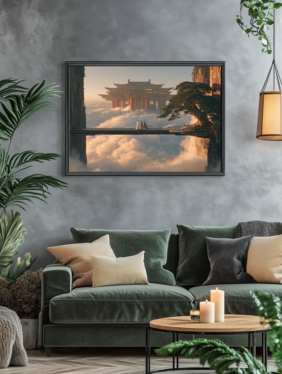 Floating Temple Landscape Print. — room view 4
