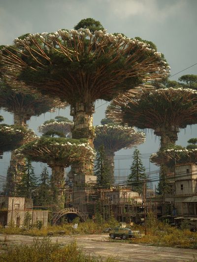 Futuristic Urban Jungle Poster. poster print