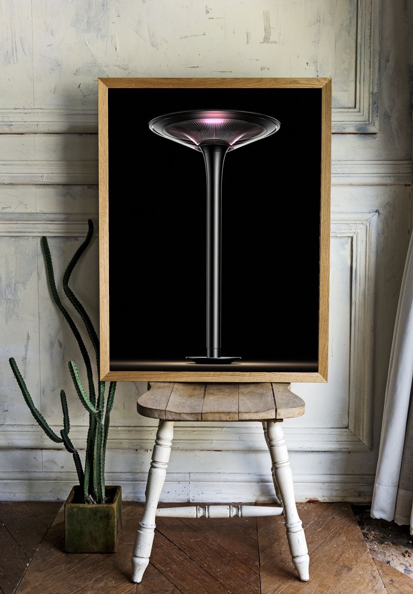 Futuristic Lamp Minimalist Poster. — room view 1