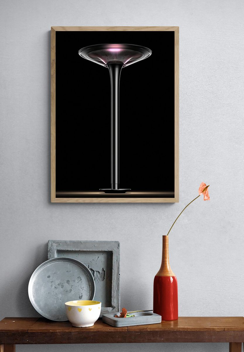 Futuristic Lamp Minimalist Poster. — room view 3