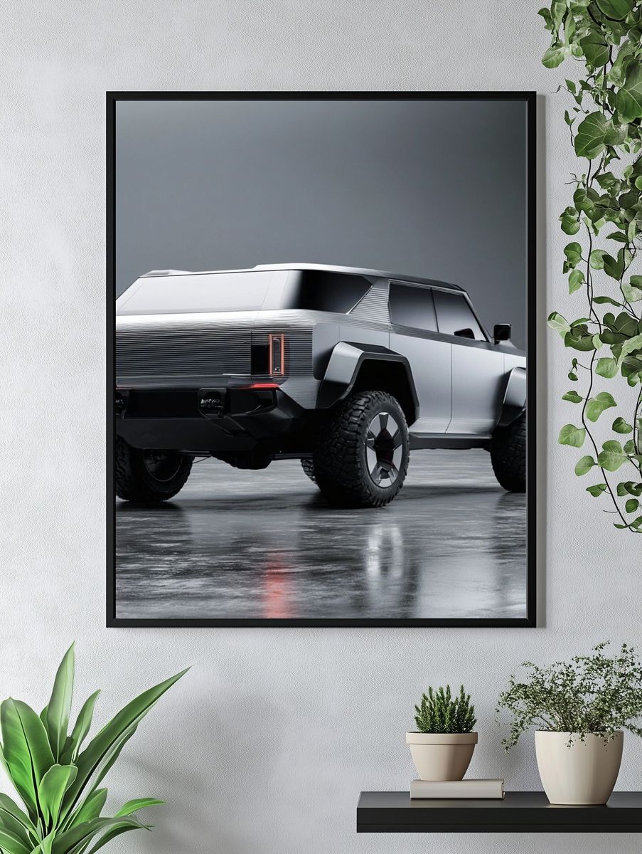 Futuristic Electric SUV Photography Poster. — room view 4