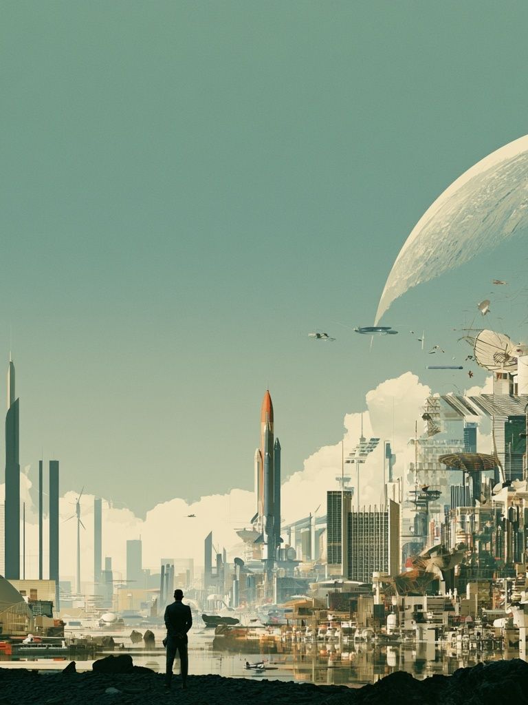 Futuristic Cityscape — Sci-Fi Print. poster — illustration art