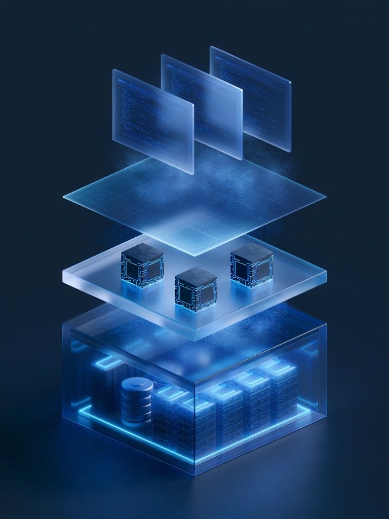 Futuristic Data Layers Illustration Poster. poster — illustration art