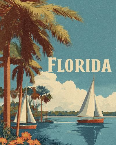 Florida Vintage Travel Poster
