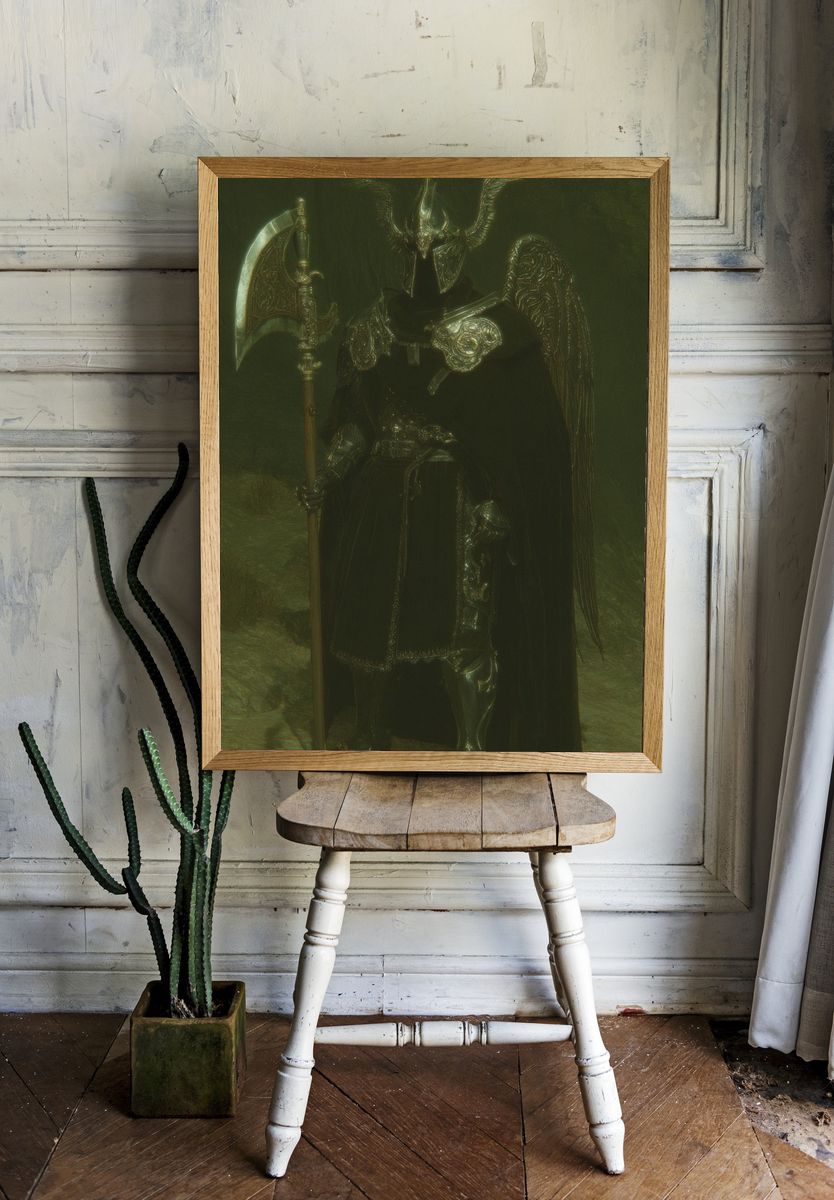 Fantasy Warrior — Digital Art Print room preview