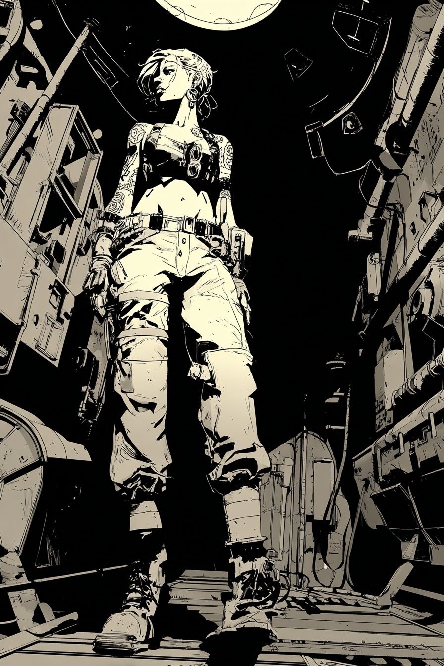 Futuristic Warrior — Illustration Print. poster detail