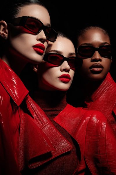 Fashionable Women in Red