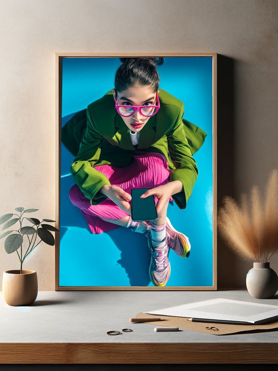 Fashionable Young Woman — Photography Print. — room view 2