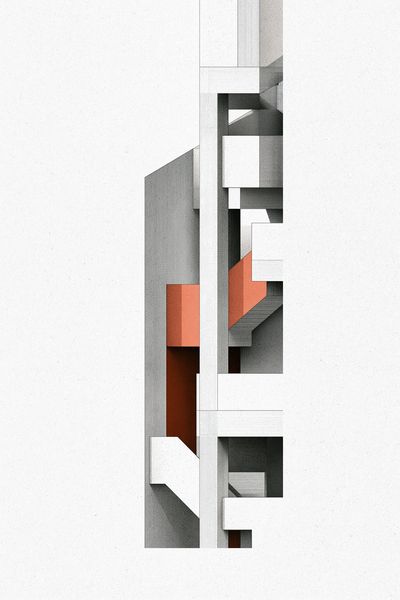 Geometric Brutalist Abstract Poster. poster