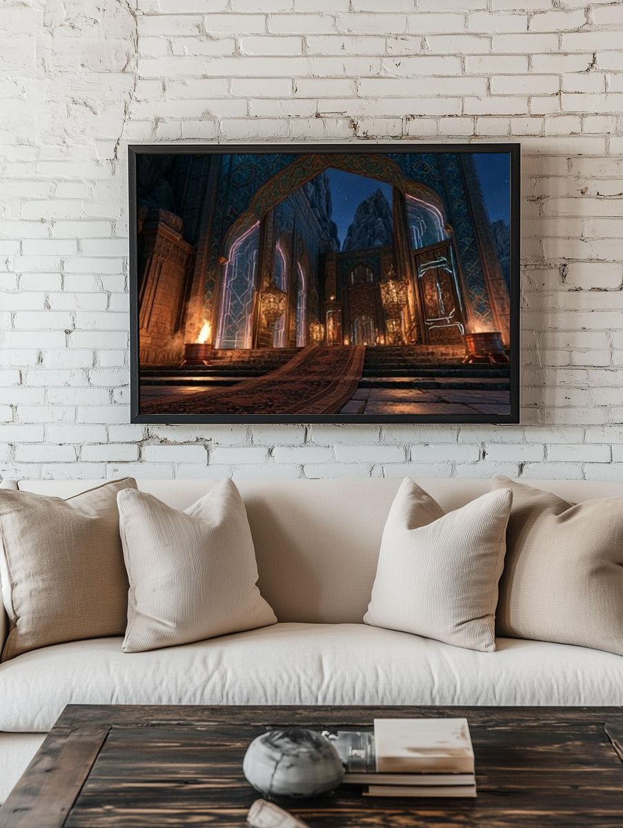 Mystic Temple Gate Fantasy Print. room preview