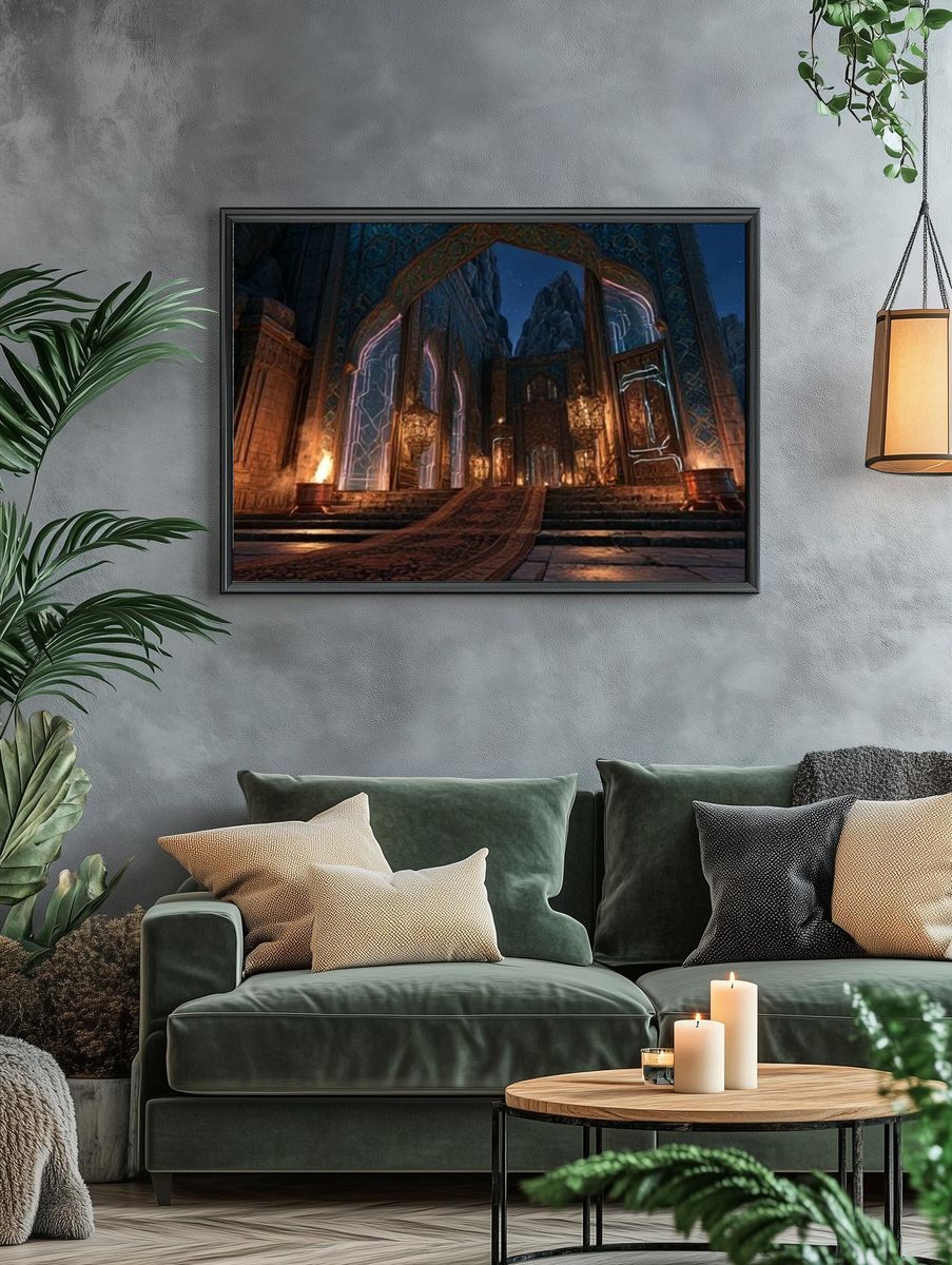 Mystic Temple Gate Fantasy Print. — room view 4