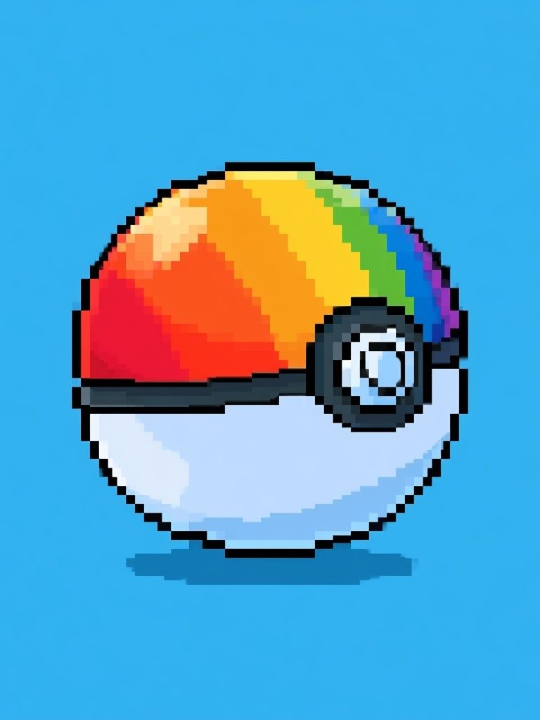 Pixel Poké Ball Pride Poster. poster detail