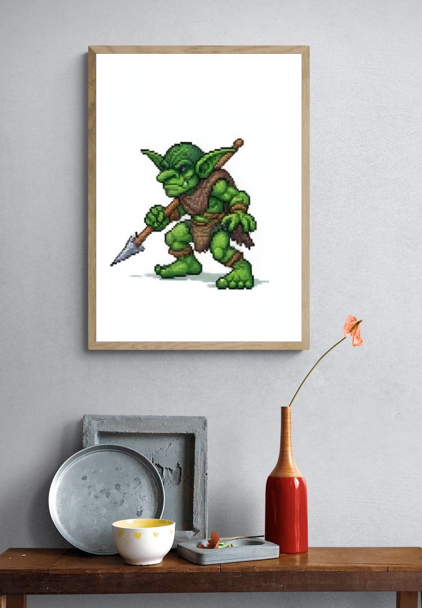 Goblin Pixel Art Poster. — room view 3