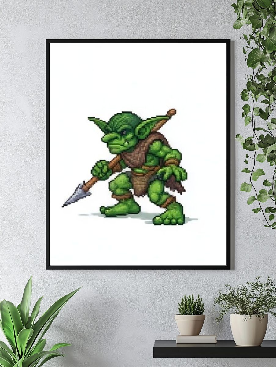 Goblin Pixel Art Poster. — room view 4