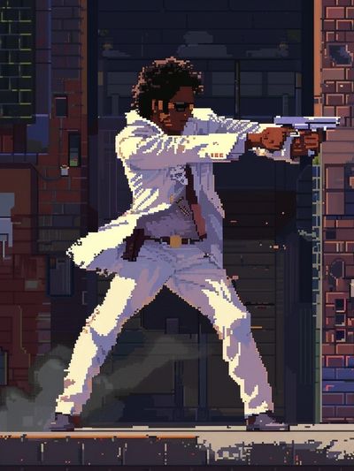 Pixel Gunman Action Poster.