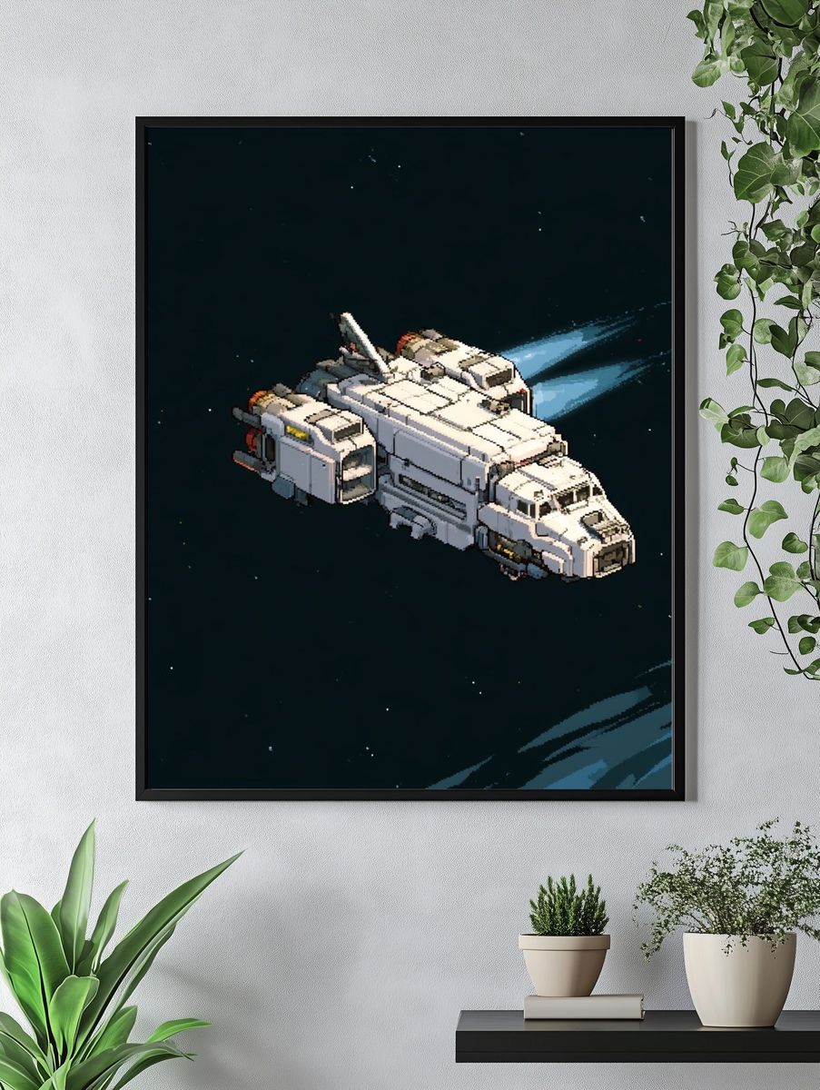 Pixel Space Shuttle Poster. — room view 4