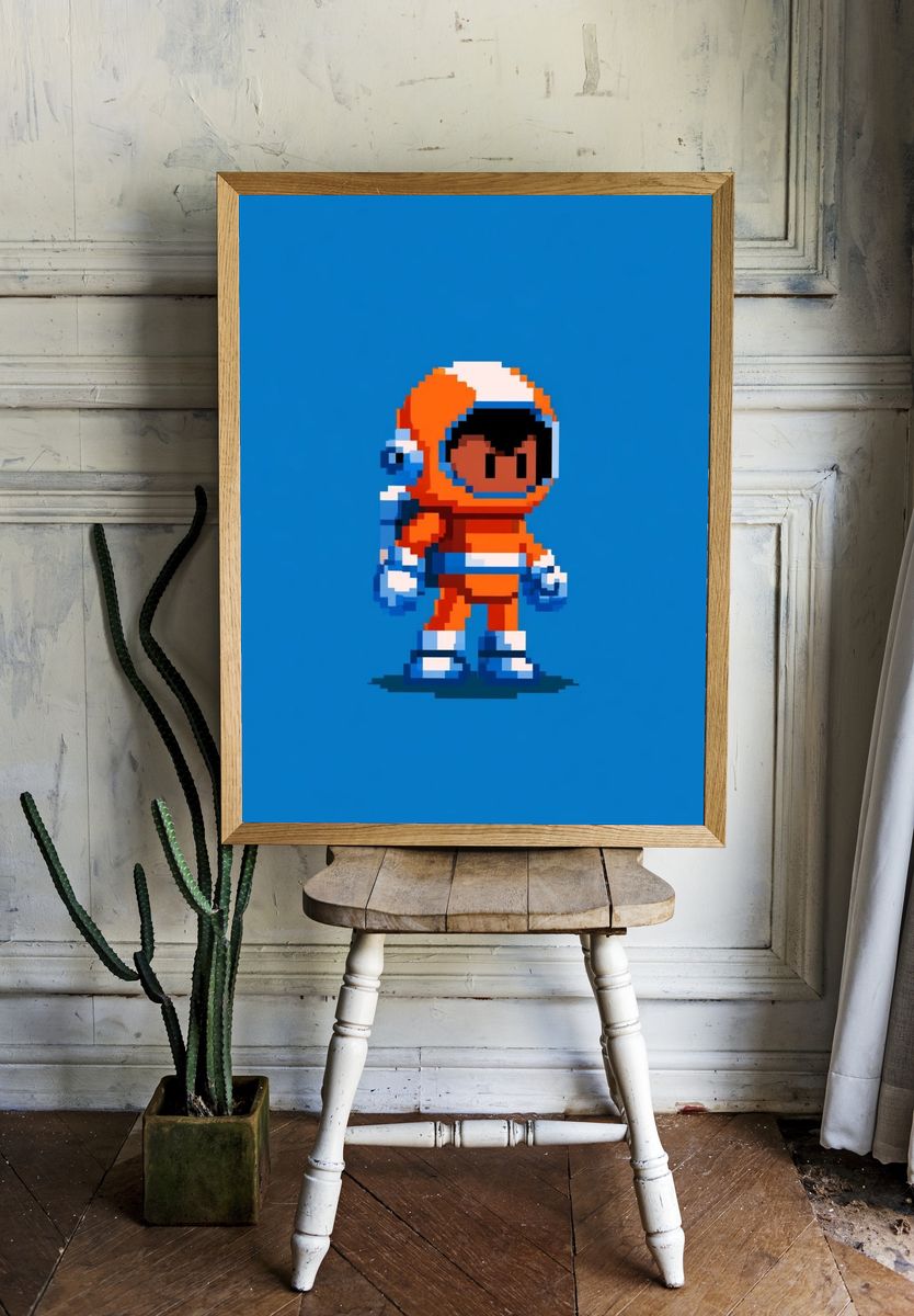 Pixel Astronaut — Gaming Print. — room view 1