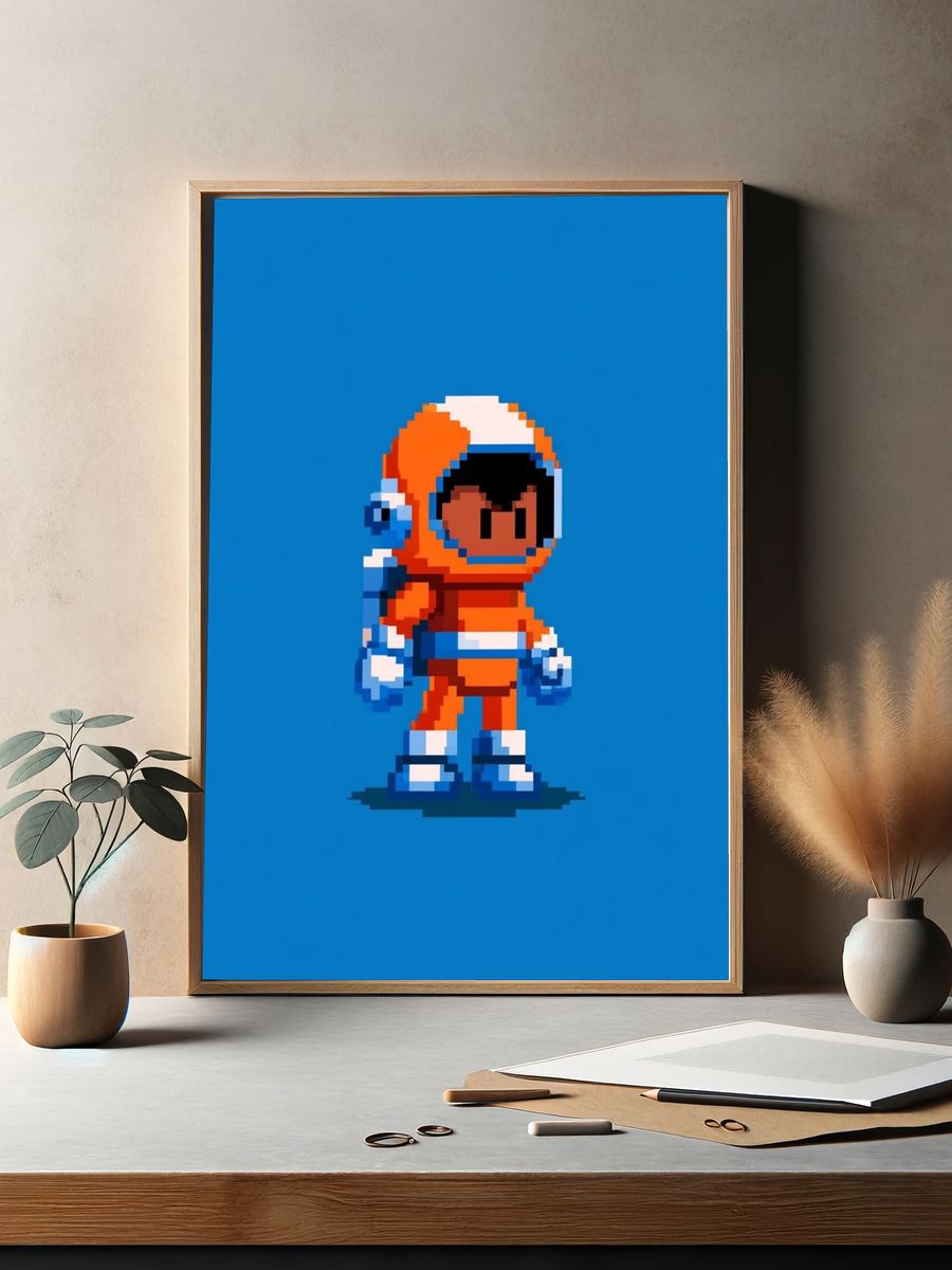 Pixel Astronaut — Gaming Print. — room view 2
