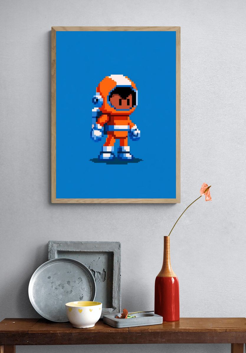Pixel Astronaut — Gaming Print. — room view 3