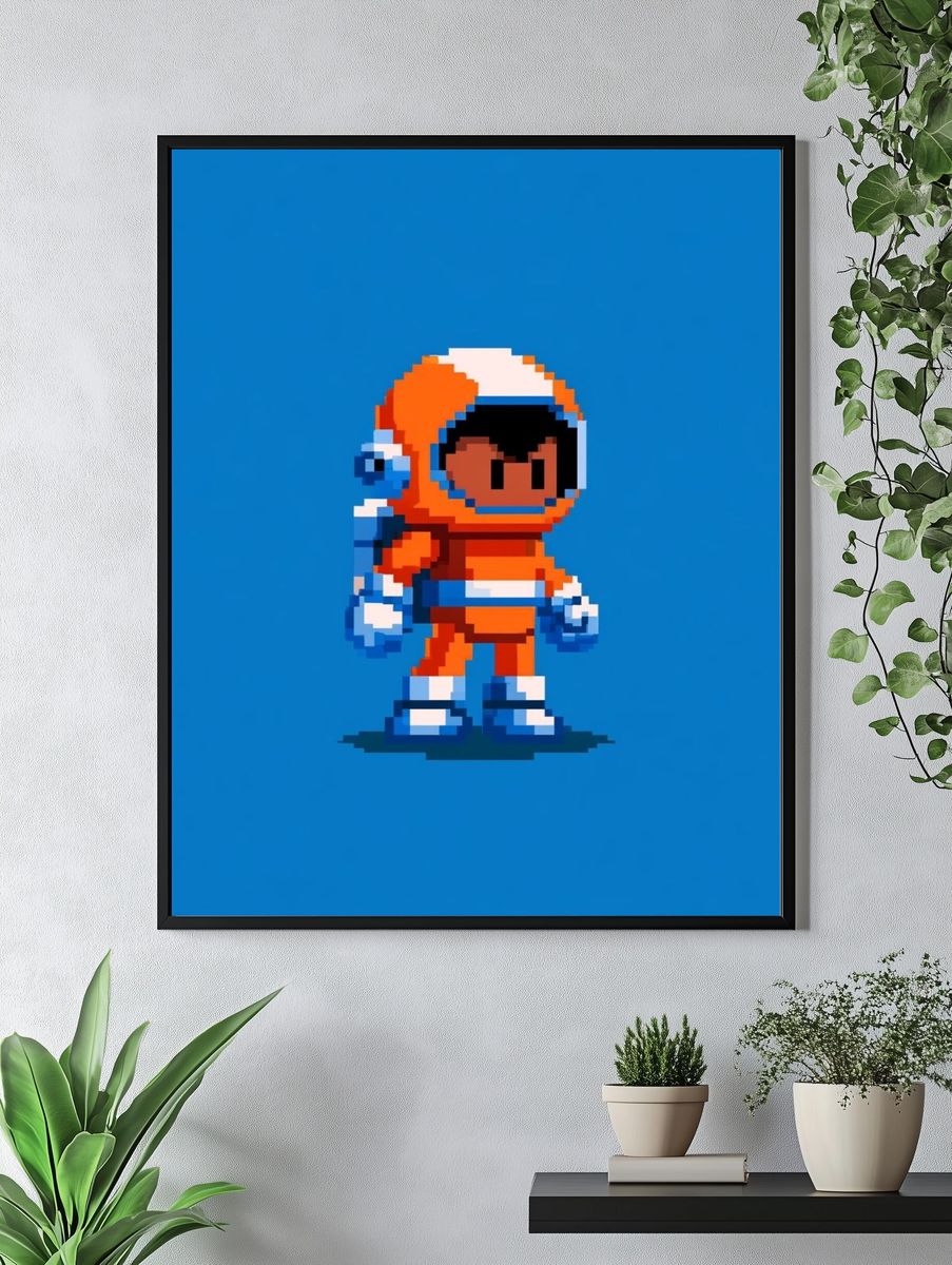 Pixel Astronaut — Gaming Print. — room view 4
