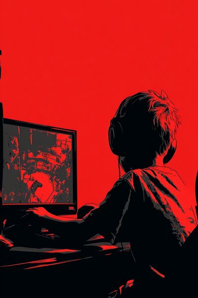 Gamer Silhouette — Digital Art Print. poster print
