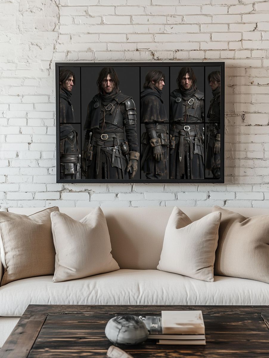 Dark Fantasy Warrior Character Poster. — room view 1