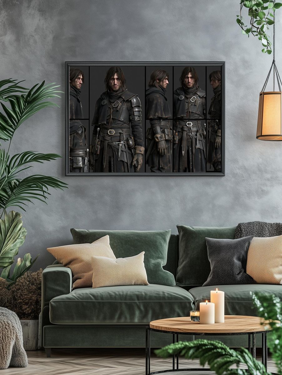 Dark Fantasy Warrior Character Poster. — room view 4