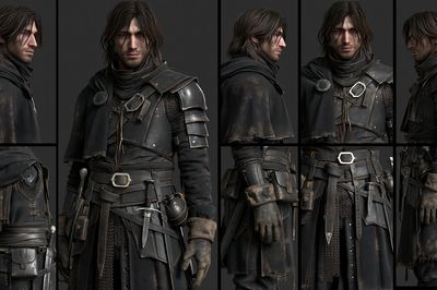 Dark Fantasy Warrior Character Poster.