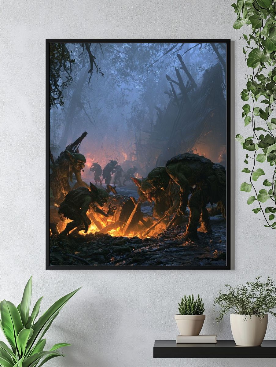 Goblin Campfire Fantasy Poster. — room view 4