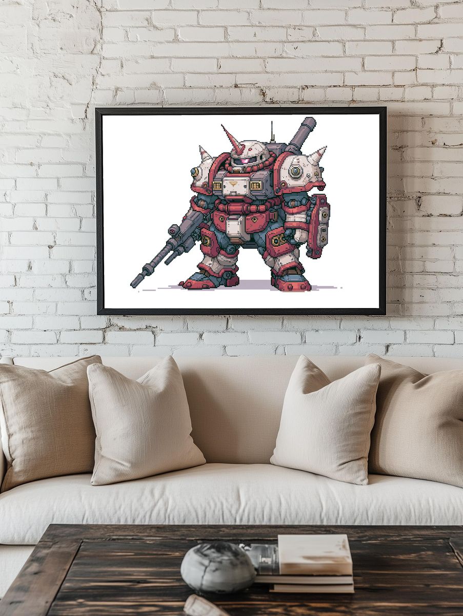 Pixel Mecha Robot Poster. — room view 1